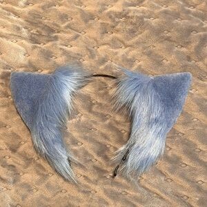 Handmade Halloween Cosplay Light Blue Cat, Fox Ears 🐱🦊🎃